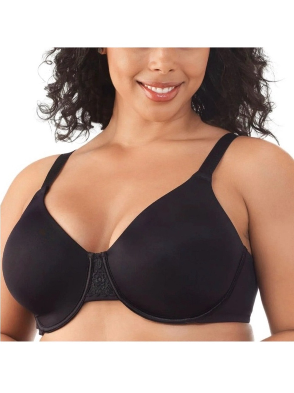 VANITY FAIR Beauty Back Full Figure Minimizer Underwire Bra 42DD Black Seamless - Picture 1 of 12
